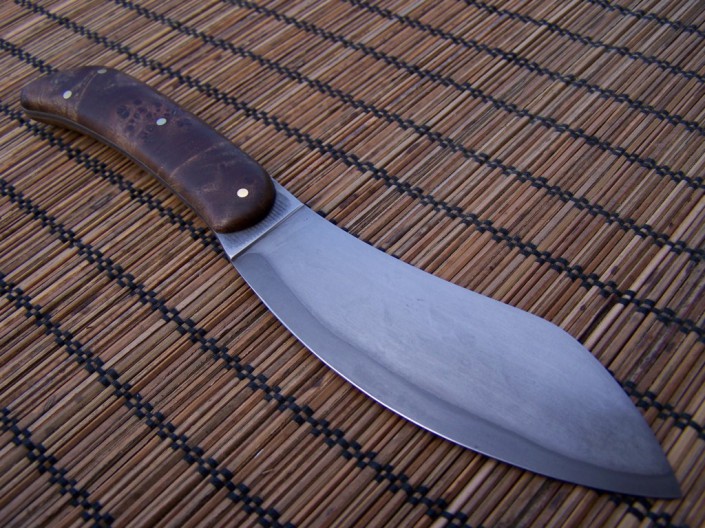 Customised Nessmuk knife with san mai blade